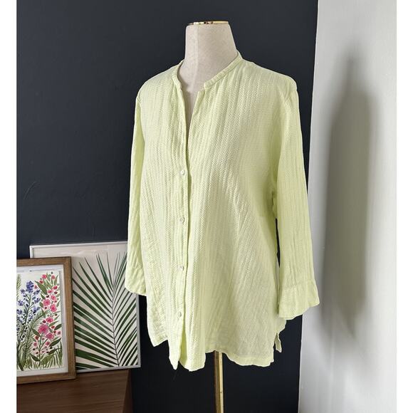 Eileen Fisher Women’s Linen Top Woven Linen Long Shirt Buttoned - Picture 2 of 10